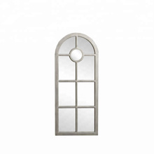 Mayco Window Design Wood Frame White Arch Mirror for Wall Decoration